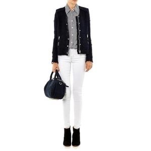 IRO Navy Blue ‘aggy’ Distressed Tweed jacket